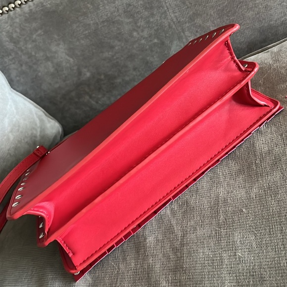 Faux Leather Crossbody Bag with Silver Details - Picture 5 of 7